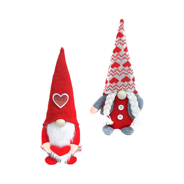 2pcs Valentine's Day Faceless Doll Faceless Gnome Plush Doll