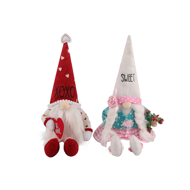2pcs Valentines Day Plush Gnome Decoration Gnomes Doll