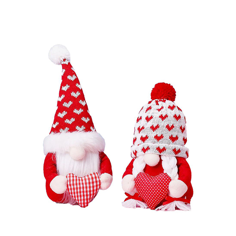 Dwarf Plush Doll Faceless Holding Heart Couple Doll Valentine Day