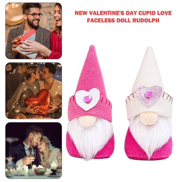 2 Pcs Valentines Day Decor Gnomes Plush Doll