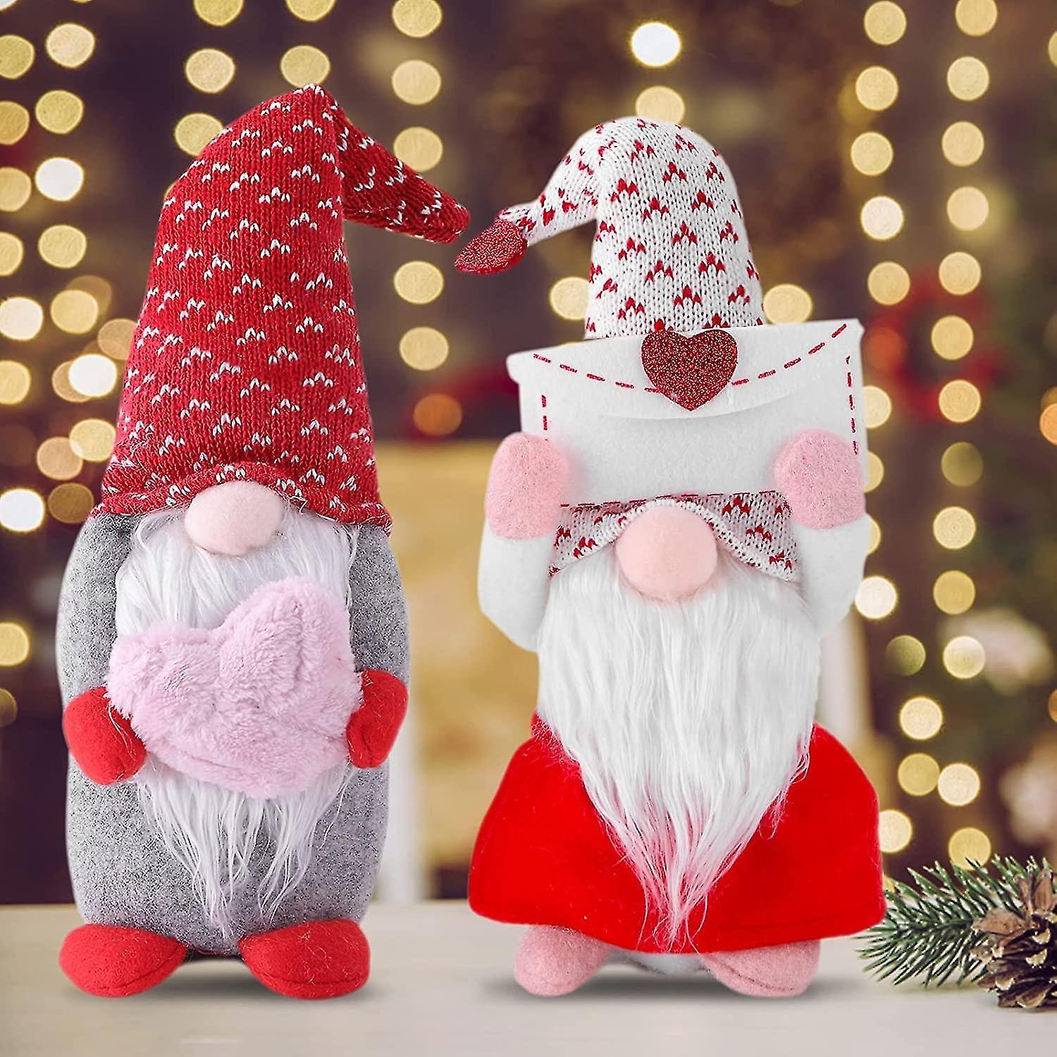 2pcs Gnomes Plush Figurine Elf Couples Decorative Ornaments