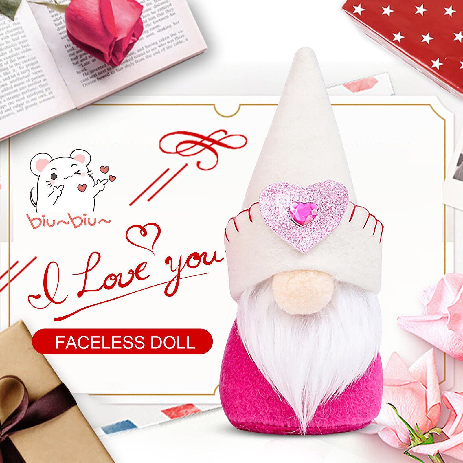 2 Pcs Valentines Day Decor Gnomes Plush Doll