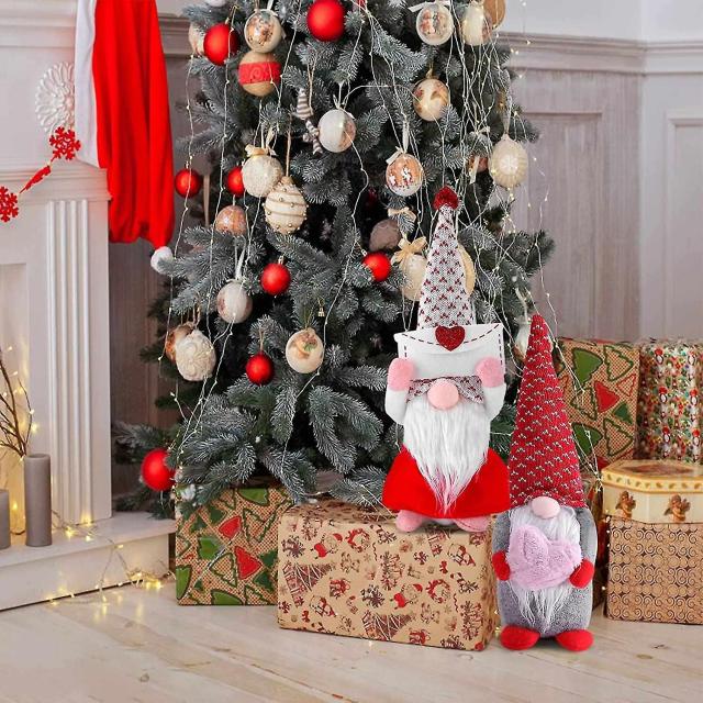 2pcs Gnomes Plush Figurine Elf Couples Decorative Ornaments