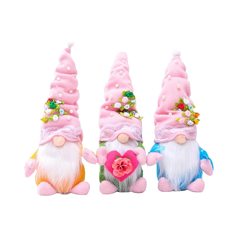 3pcs Spring Flowers Gnome Valentines Day Gnomes Plush Doll