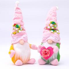 3pcs Spring Flowers Gnome Valentines Day Gnomes Plush Doll