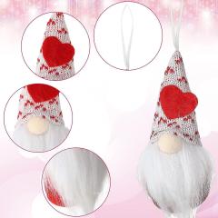 4pcs Valentines Day Hanging Gnomes Plush Doll Handmade Tree Hanging Decor Gifts