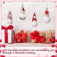 4pcs Valentines Day Hanging Gnomes Plush Doll Handmade Tree Hanging Decor Gifts