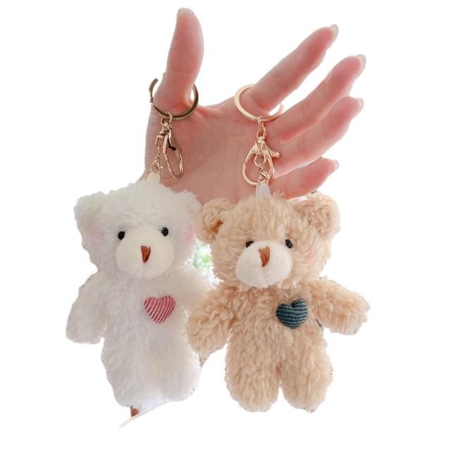 Key Pendant Heart Bear Lovely Fluffy Key Chain Multipurpose Bag Pendant Valentine