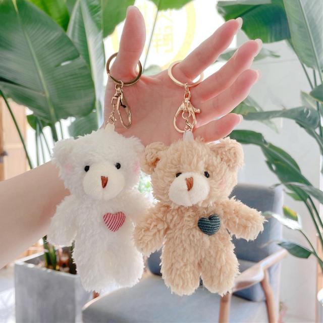 Key Pendant Heart Bear Lovely Fluffy Key Chain Multipurpose Bag Pendant Valentine