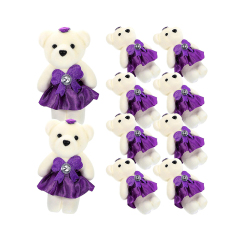 10pcs Plush Bear Stuffed Animals Wedding Car Stuffed Bear Toy Valentine's Day Bouquet Bear Doll