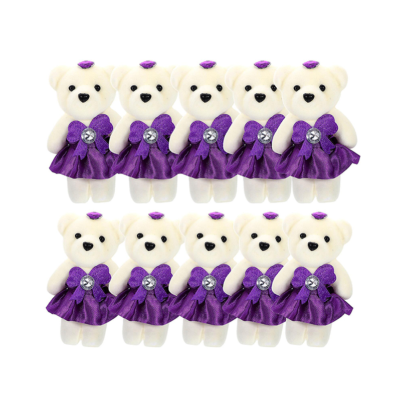 10pcs Plush Bear Stuffed Animals Wedding Car Stuffed Bear Toy Valentine's Day Bouquet Bear Doll
