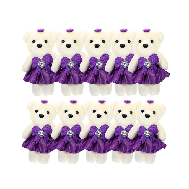 10pcs Plush Bear Stuffed Animals Wedding Car Stuffed Bear Toy Valentine's Day Bouquet Bear Doll