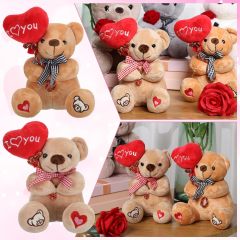 3 Pcs Valentine Gift Stuffed Animals Bears 10 Inch Stuffed Bear with Rose Heart