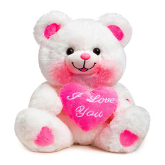 13" Stuffed Teddy Bear Toy with Pink Heart Plush Bear That Says I Love You