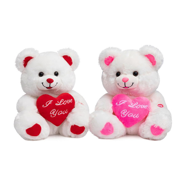 13" Stuffed Teddy Bear Toy with Pink Heart Plush Bear That Says I Love You