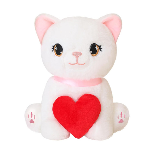10" Cat Plush Toy Cute Heart Cat Stuffed Animal Soft Kitty Plushies
