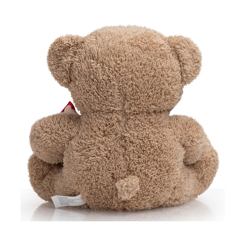12 Inch Stuffed Animals Plush Toy Teddy Bear with Love Pattern Red Bow