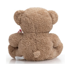 12 Inch Stuffed Animals Plush Toy Teddy Bear with Love Pattern Red Bow
