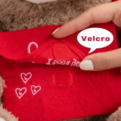 14" Stuffed Animals Plush Toys Teddy Bear with Love Pattern Red Bow Holding Envelope