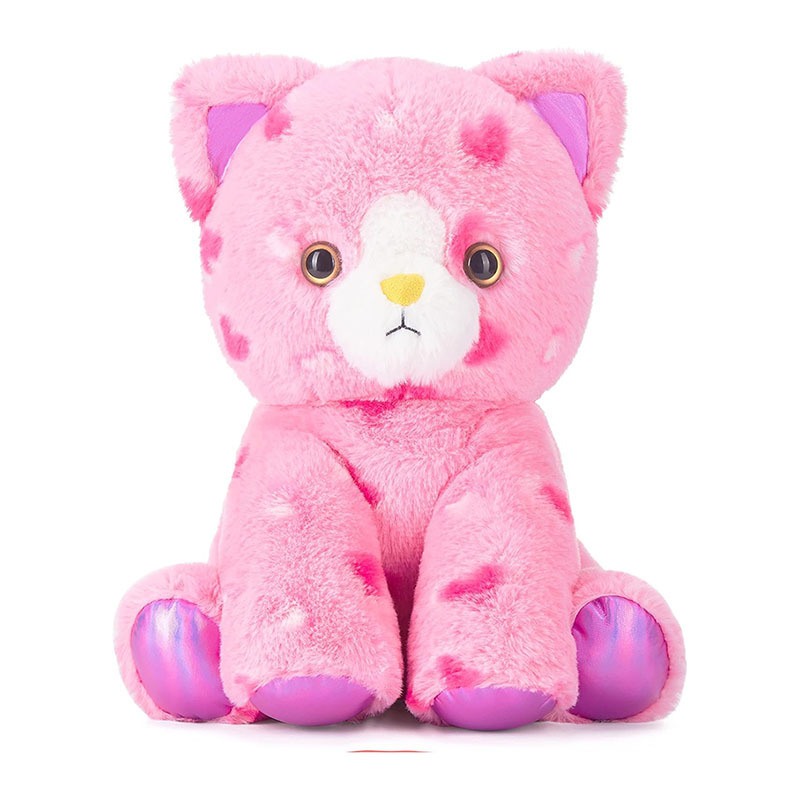 11" Stuffed Cat Animal Love Plush Toy with Hearts and Bow for Valentine Day