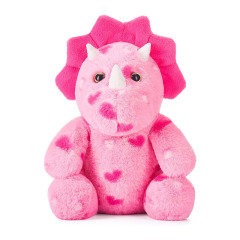 11.4" Stuffed Dinosaur Animal Love Triceratops Plush Toy with Hearts for Valentine Day