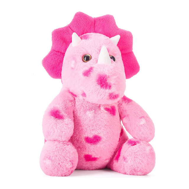 11.4" Stuffed Dinosaur Animal Love Triceratops Plush Toy with Hearts for Valentine Day