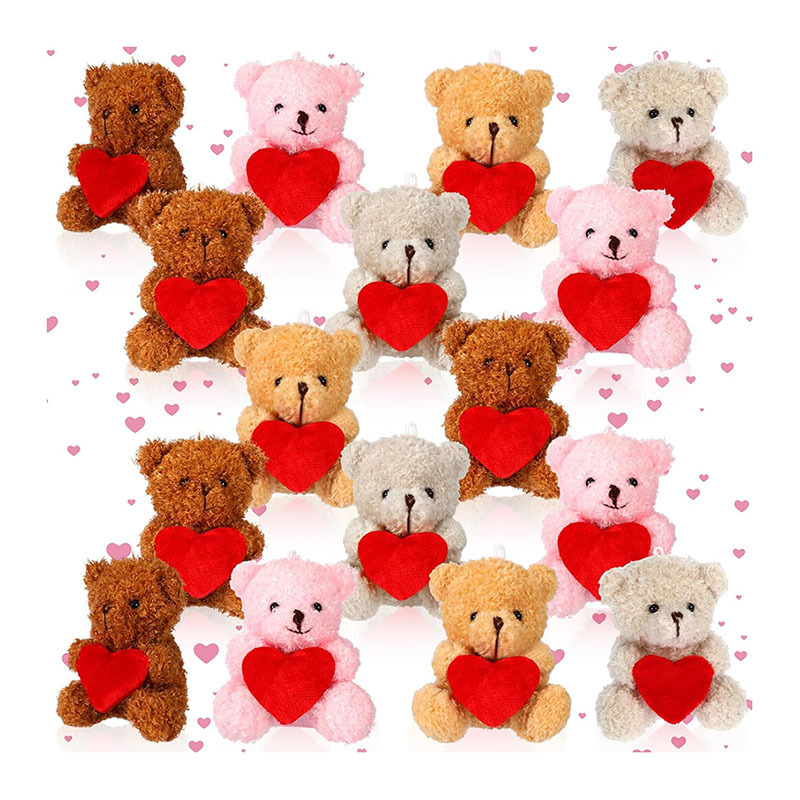 4.8" Valentine Animals Bear with Heart Mini Bear Plush Toys