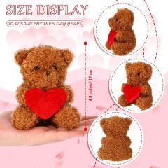 4.8" Valentine Animals Bear with Heart Mini Bear Plush Toys