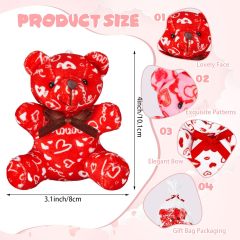 Valentines Day Plush Bear Mini Stuffed Bears Toywith Heart Pattern