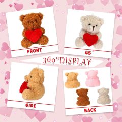 4.8" Valentine Animals Bear with Heart Mini Bear Plush Toys
