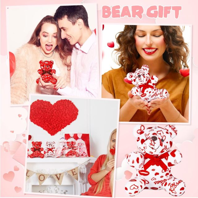 Valentines Day Plush Bear Mini Stuffed Bears Toywith Heart Pattern