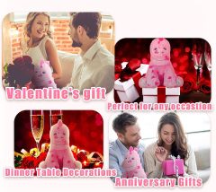 11.8" Stuffed Dinosaur Animal Love Plush Toy with Hearts Bow for Valentine Day