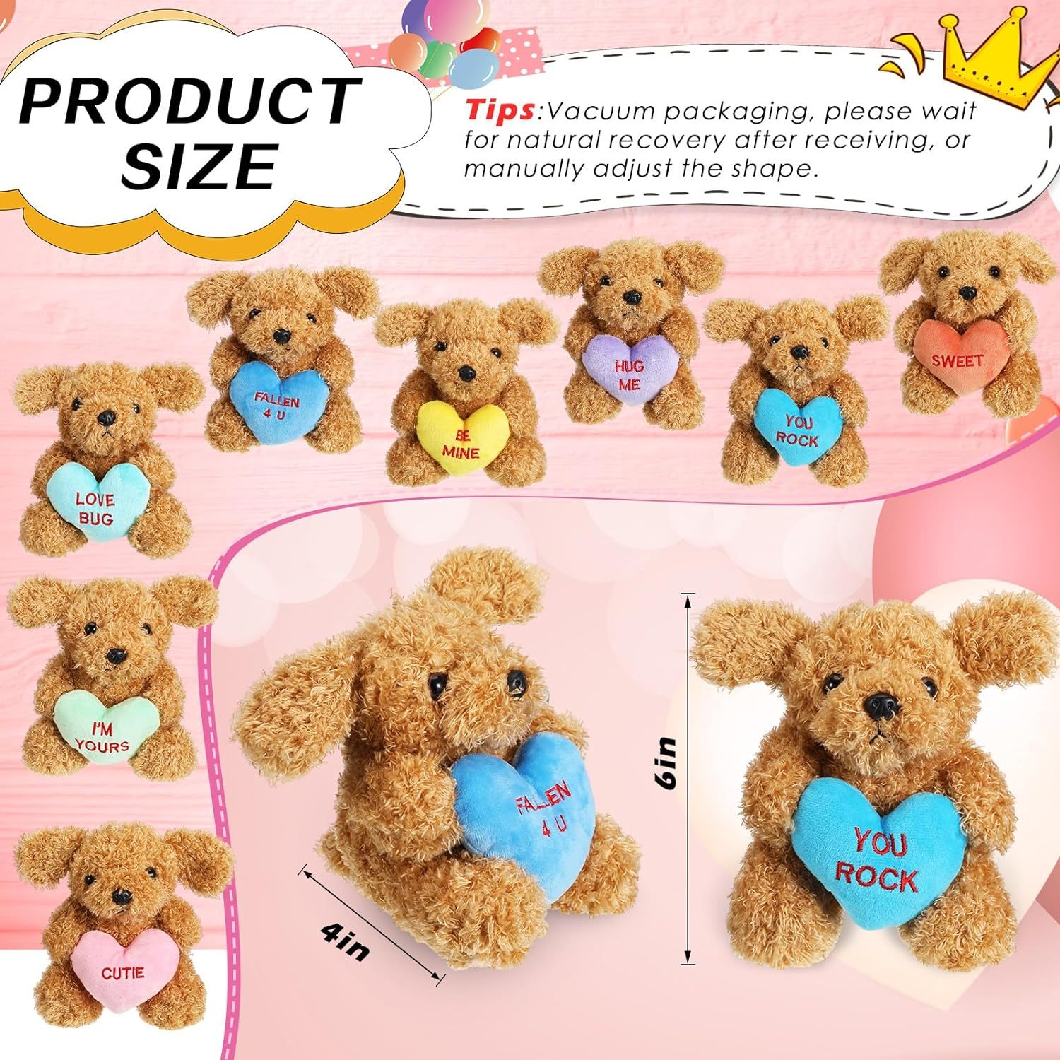 Valentines Day Stuffed Animals Bear Plush Toys with Holding Heart