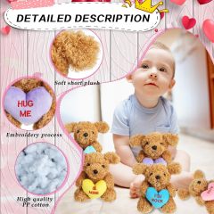Valentines Day Stuffed Animals Bear Plush Toys with Holding Heart