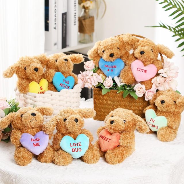 Valentines Day Stuffed Animals Bear Plush Toys with Holding Heart