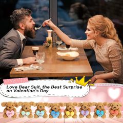 Valentines Day Stuffed Animals Bear Plush Toys with Holding Heart