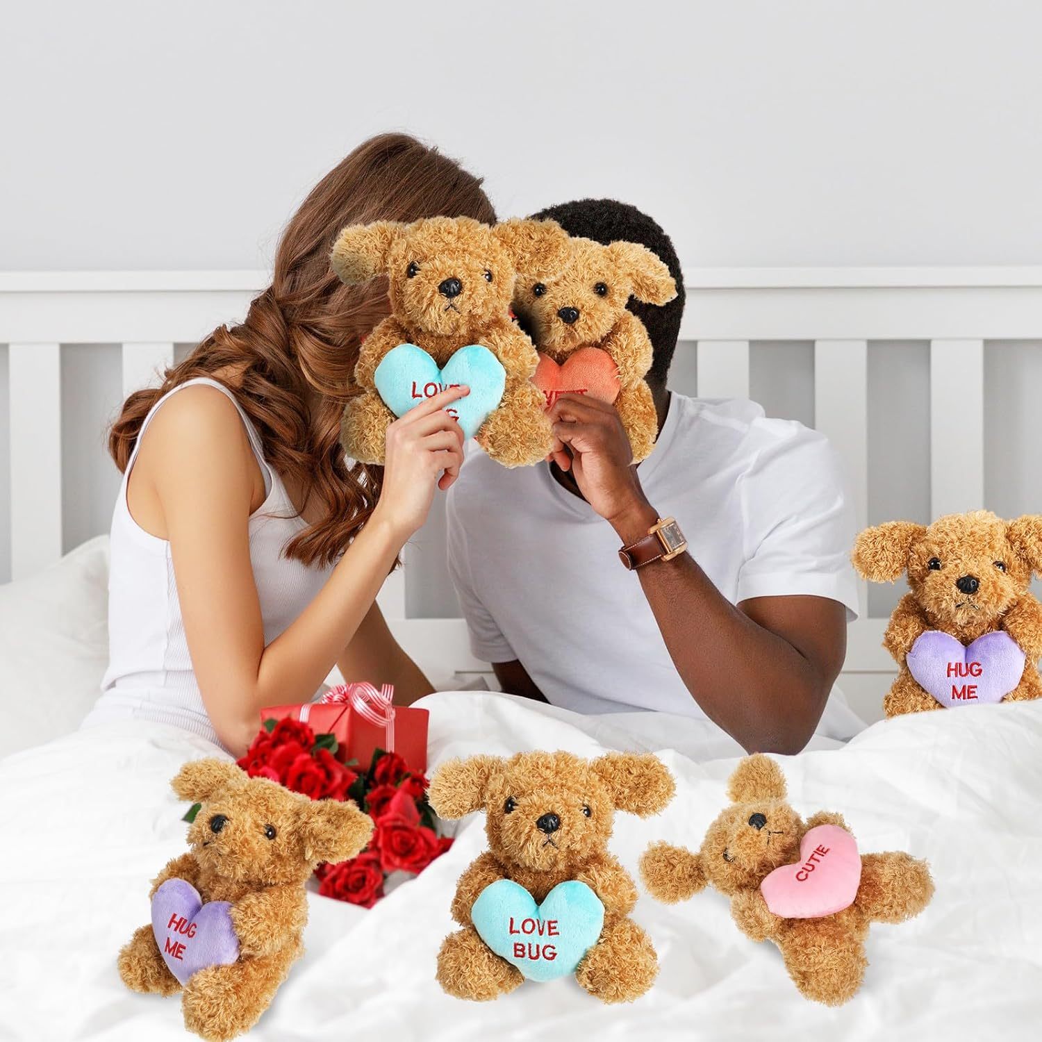Valentines Day Stuffed Animals Bear Plush Toys with Holding Heart