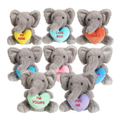 Valentines Day Stuffed Animals Bulk Elephant Plush Toys with Holding Heart