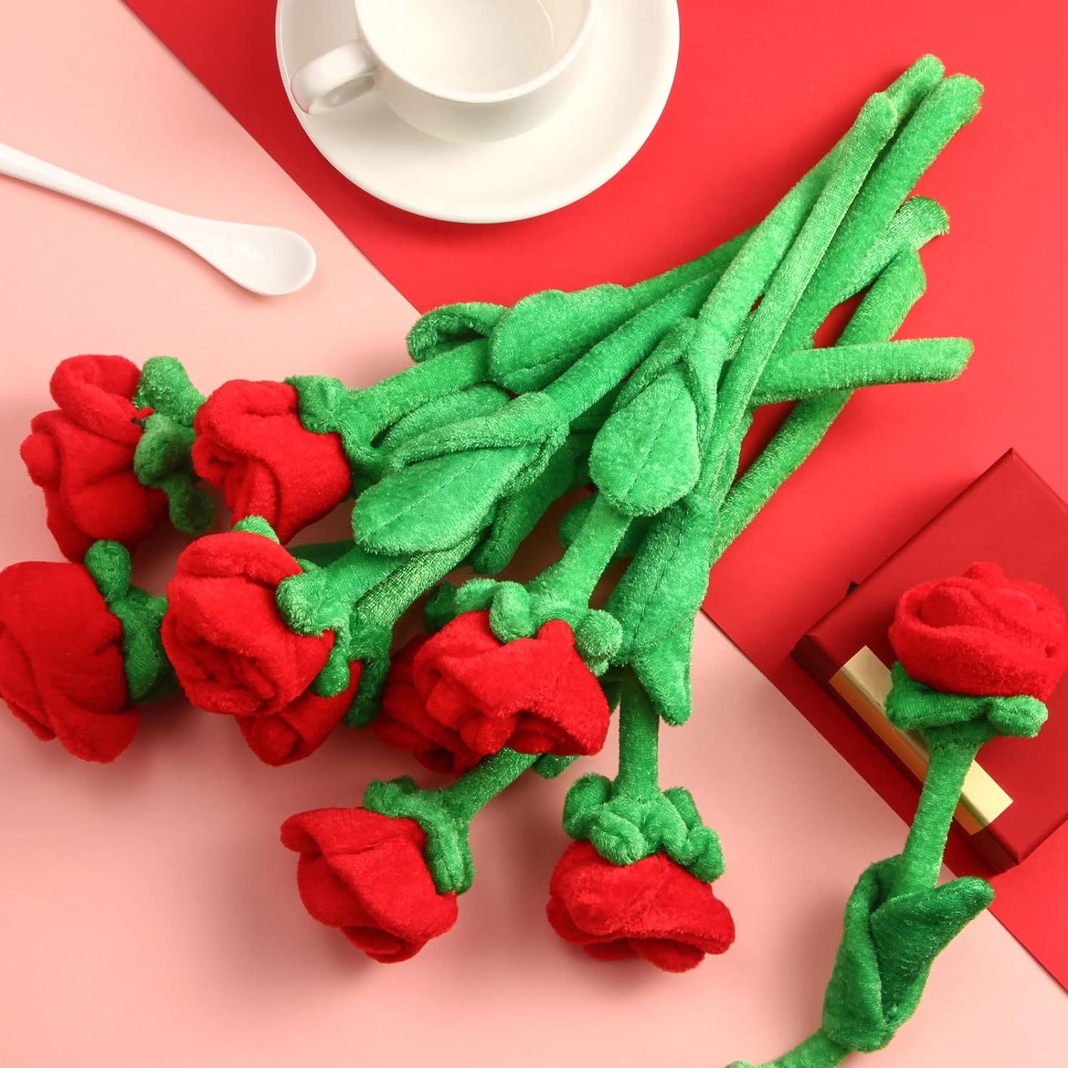 Flower Stuffed Rose Flower Bendable Stems Plush Toy