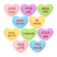 6" Plush Conversation Hearts Stuffed Valentines Day Heart Throw Cushion Toys