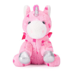 11.8" Stuffed Unicorn Animal Love Plush Toy with Hearts and Bow for Valentine Day