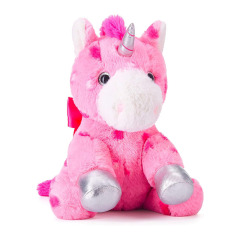 11.8" Stuffed Unicorn Animal Love Plush Toy with Hearts and Bow for Valentine Day