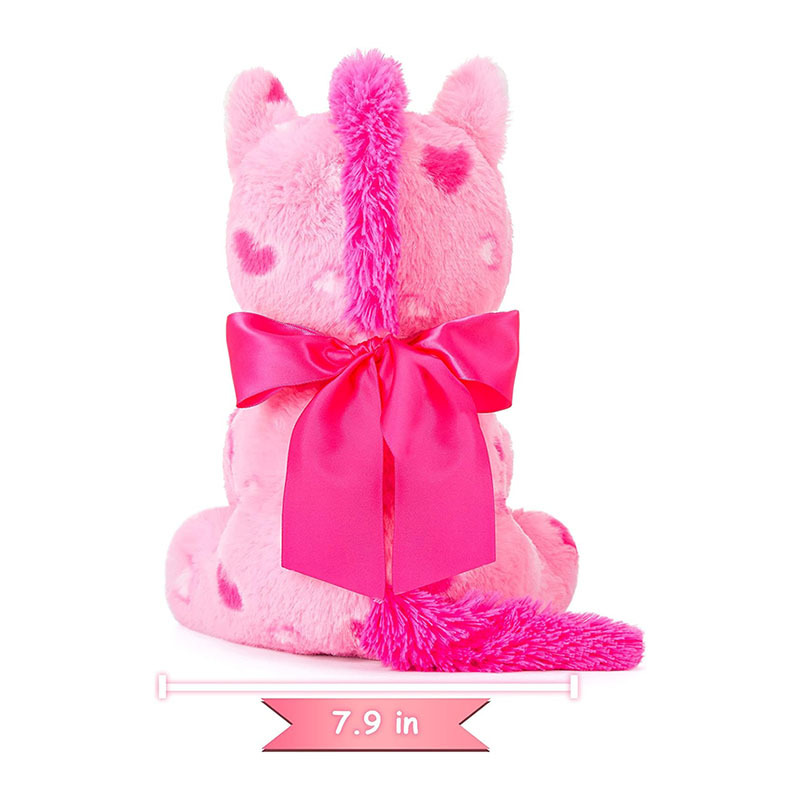 11.8" Stuffed Unicorn Animal Love Plush Toy with Hearts and Bow for Valentine Day