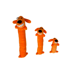 Loofa Dog Pet Plush Toys Set 3 Pieces with Squeakers