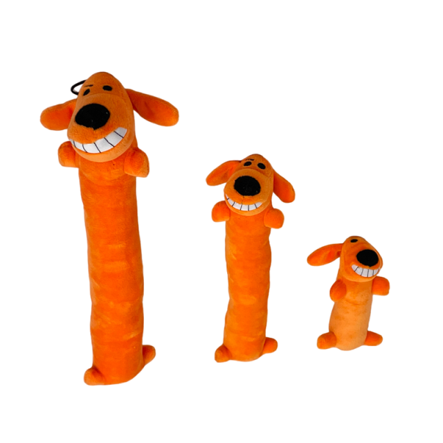 Loofa Dog Pet Plush Toys Set 3 Pieces with Squeakers