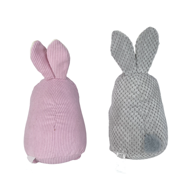 Cute Pink Gray Color Rabbit Plush Toy for Pet with Squeakers