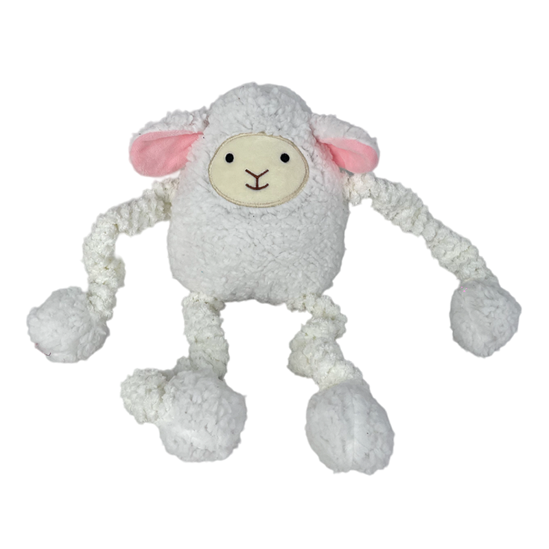 White Lamb Cute Plush Toy for Dog with Squeaker