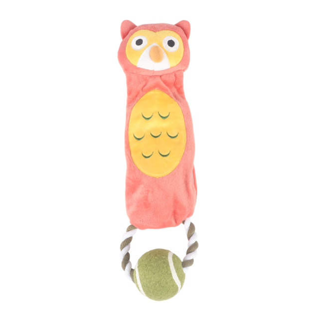 Chew Crinkle Rope Dog Toy - Owl