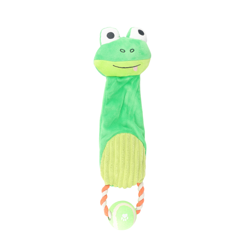 Chew Crinkle Rope Dog Toy - Frog