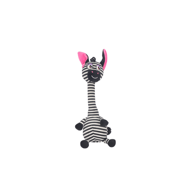 Long Neck Zebra Dog Toy with Squeaker